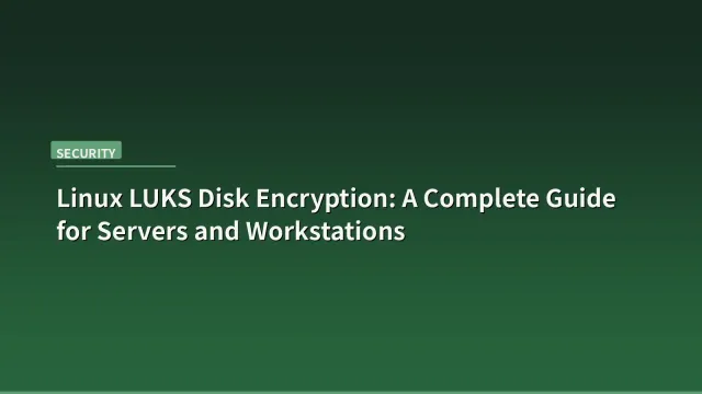 Terminal showing LUKS encryption setup commands on a Linux server